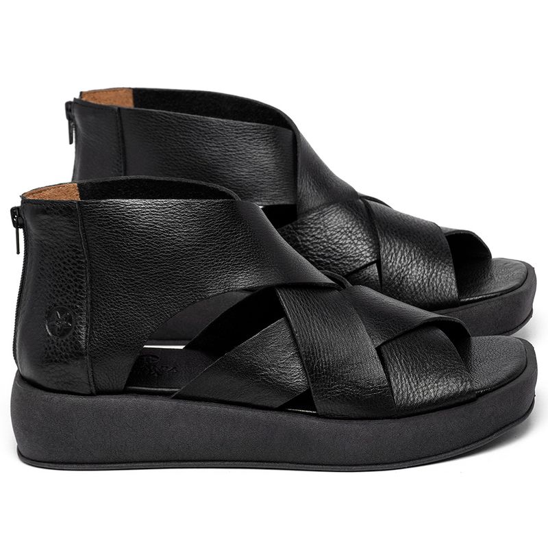 Laranja_Lima_Shoes_Sapatos_Femininos__-Sandalia---Boho-Salto-de-4-cm-em-Couro-Preto---Codigo---3912_1
