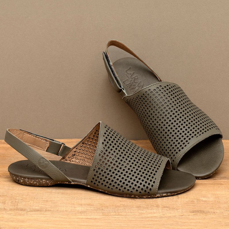 Laranja_Lima_Shoes_Sapatos_Femininos__-Sandalia-Rasteira---Flat-em-Couro-Musgo---Codigo---148090_3