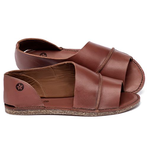 Sandália Rasteira   Flat em Couro Terracota - Codigo - 156022