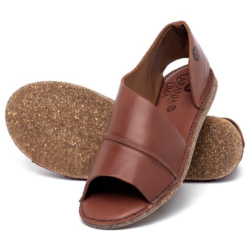 Sandália Rasteira   Flat em Couro Terracota - Codigo - 156022