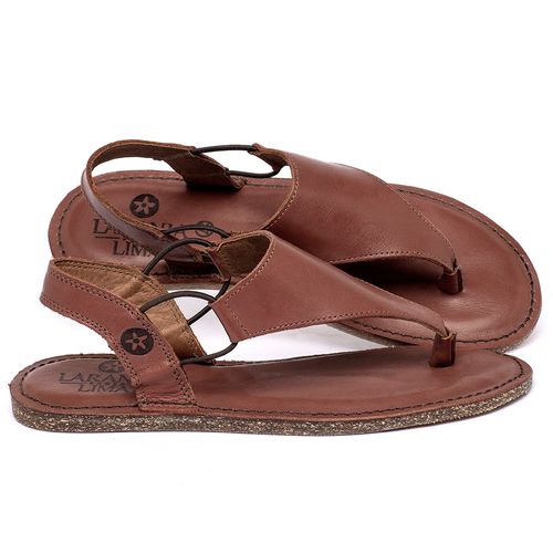 Sandália Rasteira   Flat em Couro Terracota - Codigo - 156062