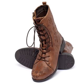 Bota   Cano Médio Salto de 3 cm em Couro Marrom - Codigo - 156040