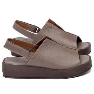 Sandália   Boho Salto de 4 cm em Couro Cinza - Codigo - 3917