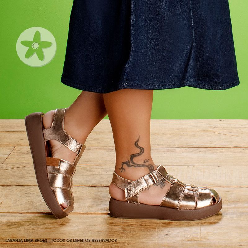 Laranja_Lima_Shoes_Sapatos_Femininos__-Sandalia---Boho-Salto-de-4-cm-em-Couro-Metalizado---Codigo---3973_7