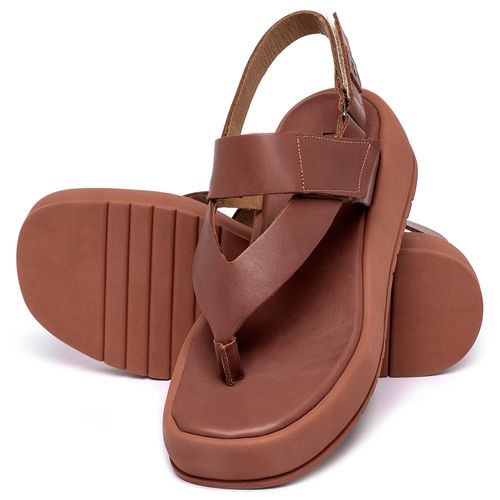 Sandália   Boho Salto de 4 cm em Couro Terracota - Codigo - 153076