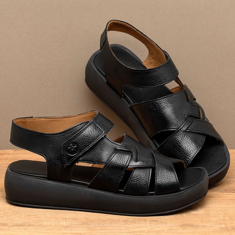Laranja_Lima_Shoes_Sapatos_Femininos__-Sandalia---Boho-Salto-de-4-cm-em-Couro-Preto---Codigo---3922_3