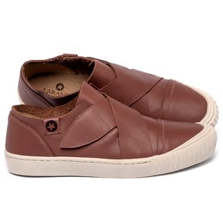 Tênis   Cano Baixo em Couro Terracota - Codigo - 153066
