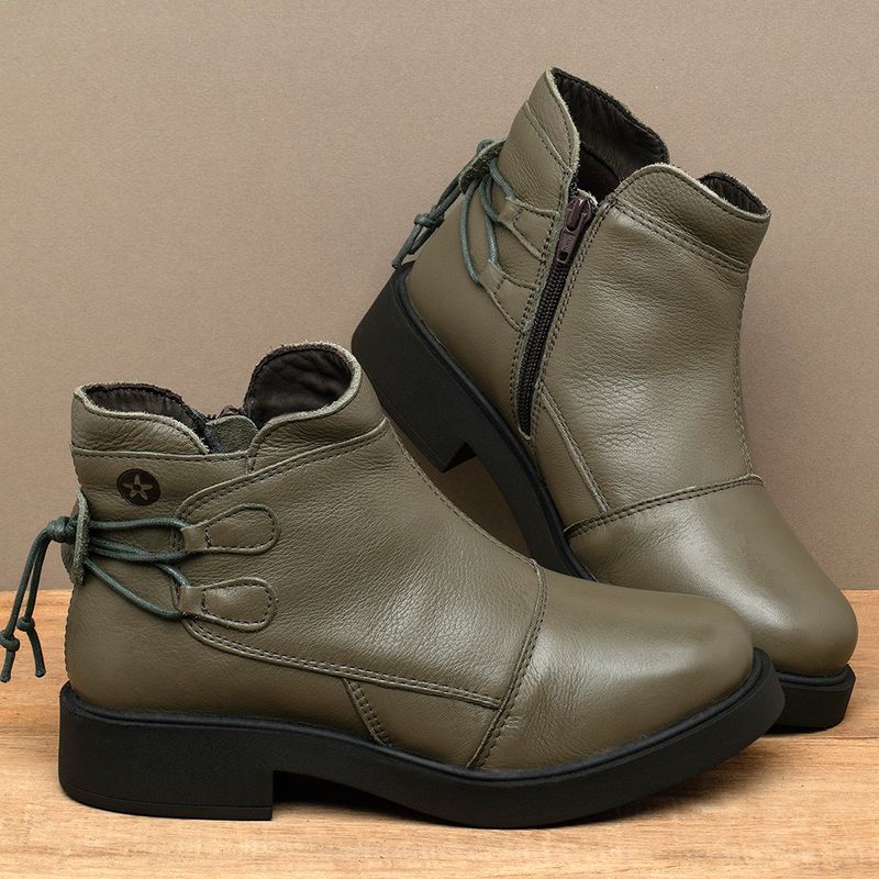 Laranja_Lima_Shoes_Sapatos_Femininos__-Bota---Cano-Curto-Salto-de-2-cm-em-Couro-Musgo---Codigo---156092_3