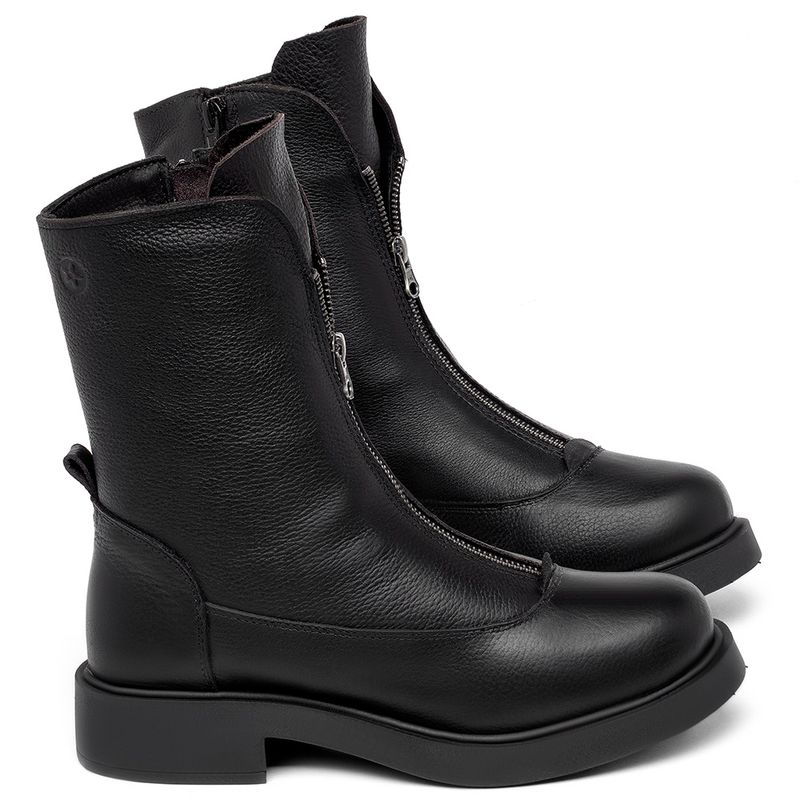 Laranja_Lima_Shoes_Sapatos_Femininos__-Bota---Cano-Medio-Salto-de-2-cm-em-Couro-Preto---Codigo---156100_1