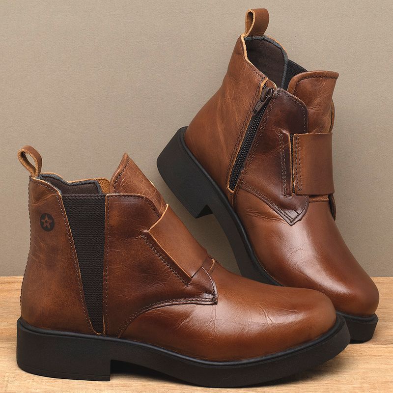 Laranja_Lima_Shoes_Sapatos_Femininos__-Bota---Cano-Curto-Salto-de-2-cm-em-Couro-Marrom---Codigo---156102_3
