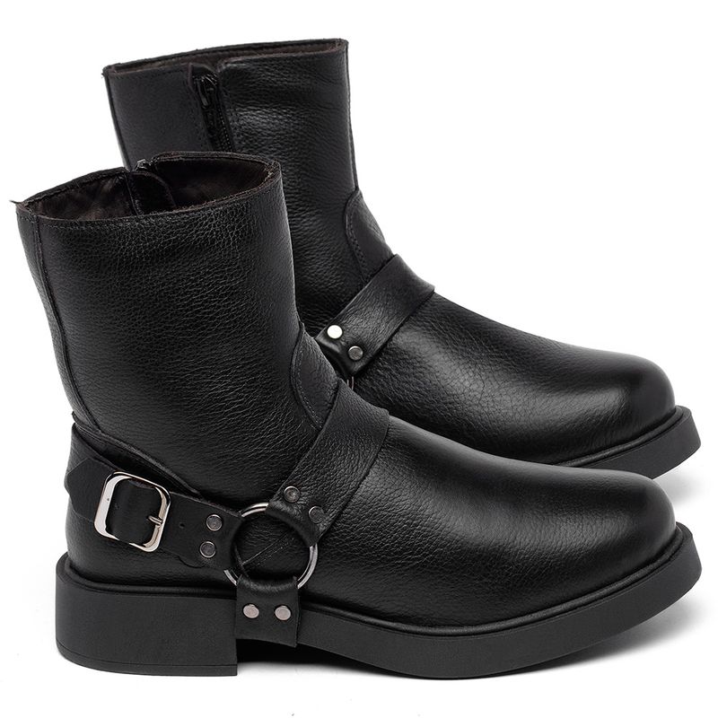 Laranja_Lima_Shoes_Sapatos_Femininos__-Bota---Cano-Curto-Salto-de-2-cm-em-Couro-Preto---Codigo---156105_1