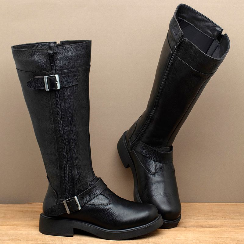 Laranja_Lima_Shoes_Sapatos_Femininos__-Bota---Cano-Longo-Salto-de-2-cm-em-Couro-Preto---Codigo---156111_3