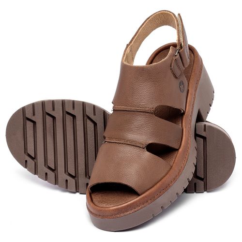Sandália   Boho Salto de 5 cm em Couro Marrom - Codigo - 153065