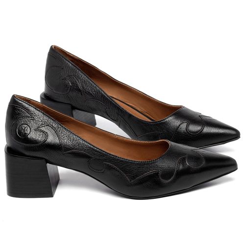 Scarpin   Bico Fino Salto de 5 cm em  Preto - Codigo - 3838