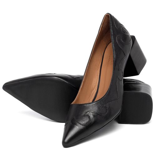 Scarpin   Bico Fino Salto de 5 cm em  Preto - Codigo - 3838
