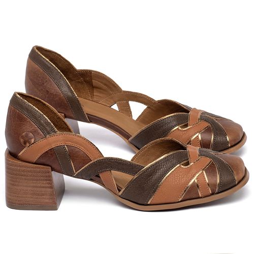 Scarpin   Bico Quadrado Salto de 5 cm em Couro Colorido - Codigo - 3852