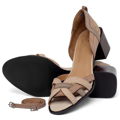 Sandália   Laranja Lima Shoes Classic Salto de 5 cm em Couro Nude - Codigo - 3871