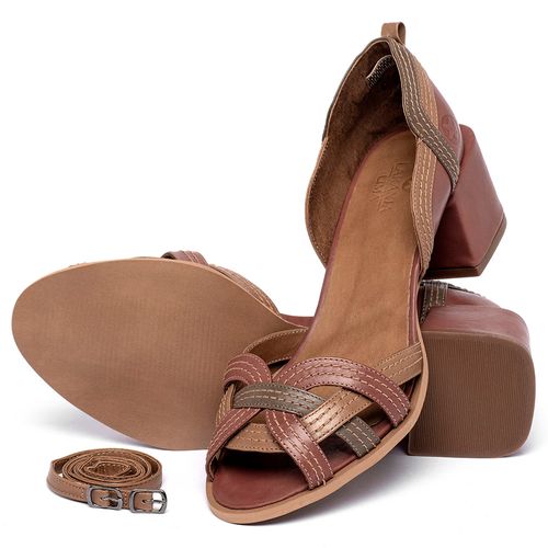 Sandália   Laranja Lima Shoes Classic Salto de 5 cm em Couro Colorido - Codigo - 3871