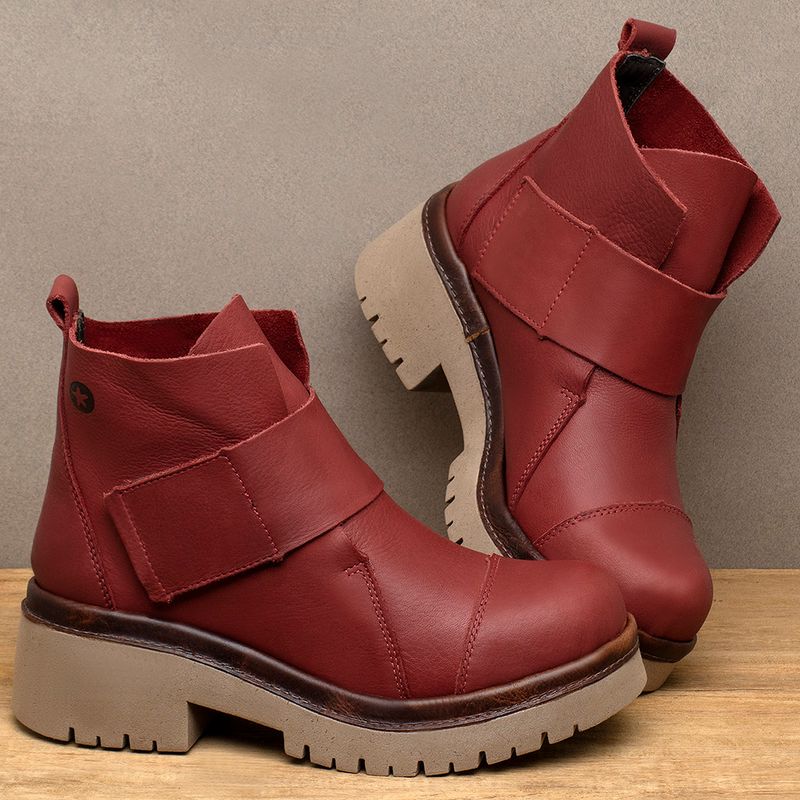 Laranja_Lima_Shoes_Sapatos_Femininos__-Bota---Cano-Curto-Salto-de-4-cm-em-Couro-Vermelho---Codigo---153026_3