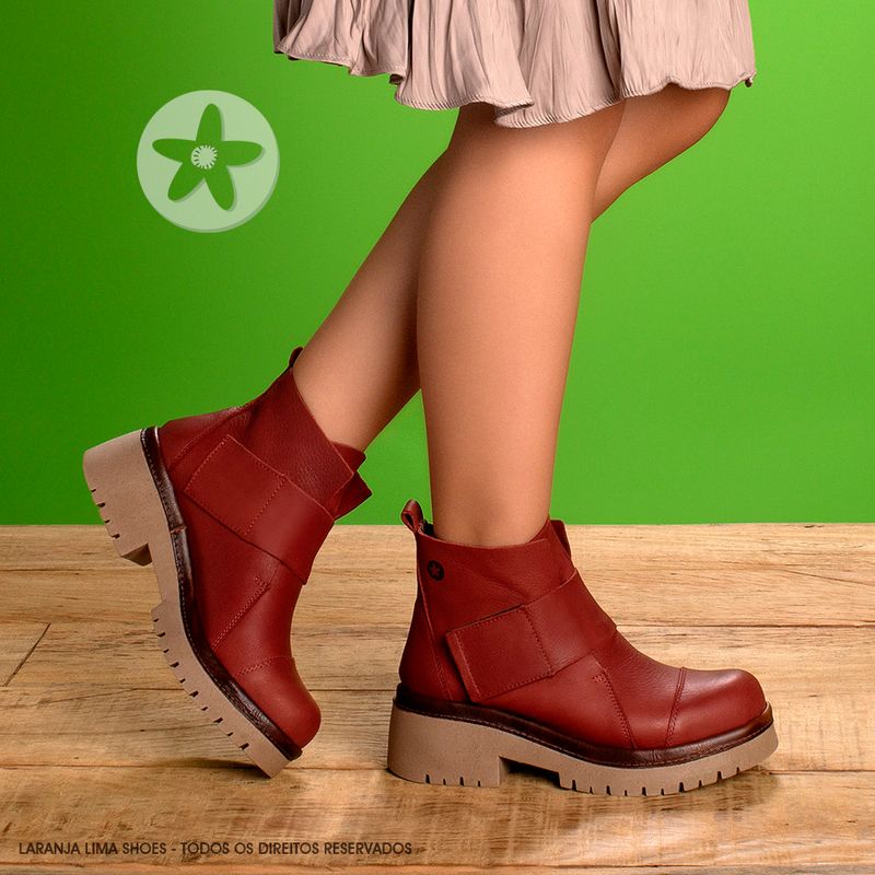 Laranja_Lima_Shoes_Sapatos_Femininos__-Bota---Cano-Curto-Salto-de-4-cm-em-Couro-Vermelho---Codigo---153026_8