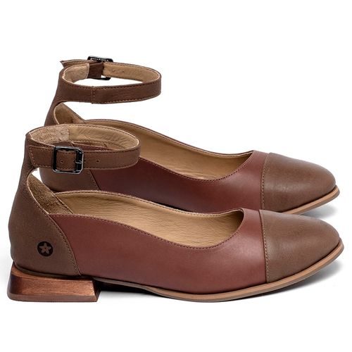 Mocassim Salto de 2 cm em Couro Terracota - Codigo - 9663