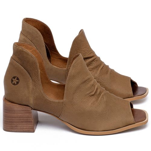 Sandália   Laranja Lima Shoes Classic Salto de 5 cm em Couro Caramelo - Codigo - 3823