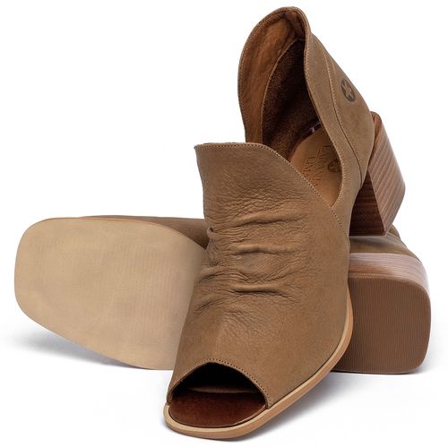 Sandália   Laranja Lima Shoes Classic Salto de 5 cm em Couro Caramelo - Codigo - 3823