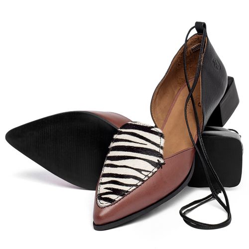 Scarpin   Bico Fino Salto de 3 cm em Couro Animal Print - Codigo - 3863