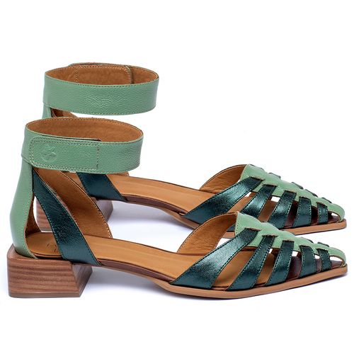 Scarpin   Bico Fino Salto de 3 cm em Couro Bicolor - Codigo - 3901