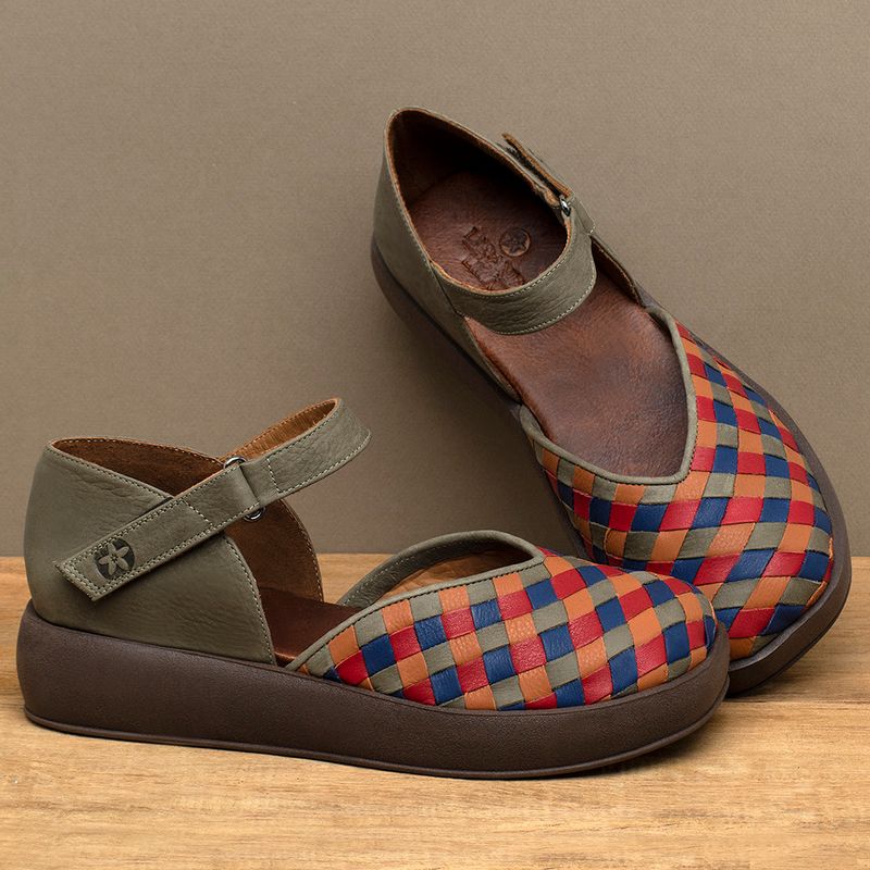 Laranja_Lima_Shoes_Sapatos_Femininos__-Sandalia---Boho-Salto-de-4-cm-em-Couro-Musgo---Codigo---3985_3