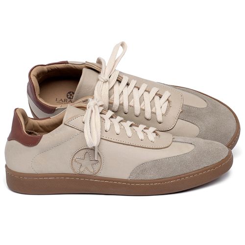 Tênis   Cano Baixo em Couro Off-White - Codigo - 9667