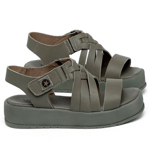 Sandália   Boho em Couro Musgo - Codigo - 153078