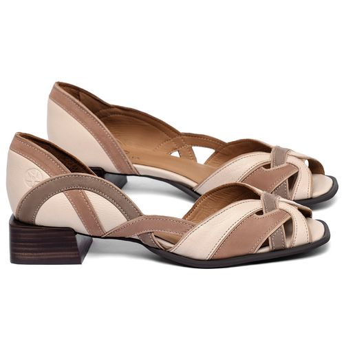 Sandália   Laranja Lima Shoes Classic Salto de 3 cm em Couro Nude - Codigo - 157018