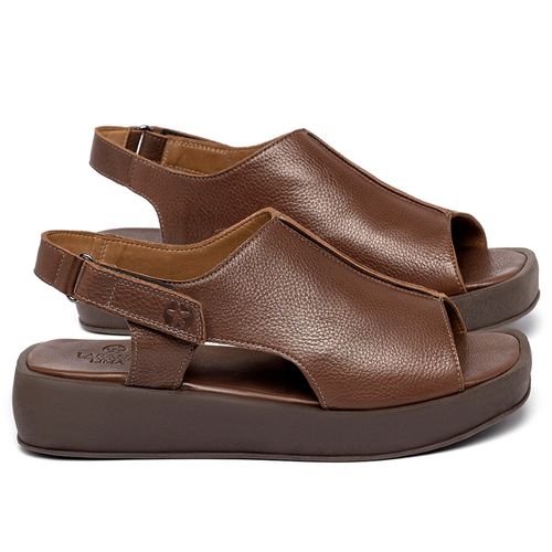 Sandália   Boho Salto de 4 cm em Couro Marrom - Codigo - 157053
