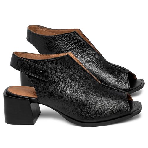 Sandália   Laranja Lima Shoes Classic Salto de 5 cm em Couro Preto - Codigo - 157057