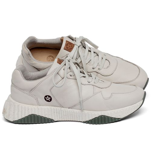 Tênis   Cano Baixo em Couro Off-White - Codigo - 156013