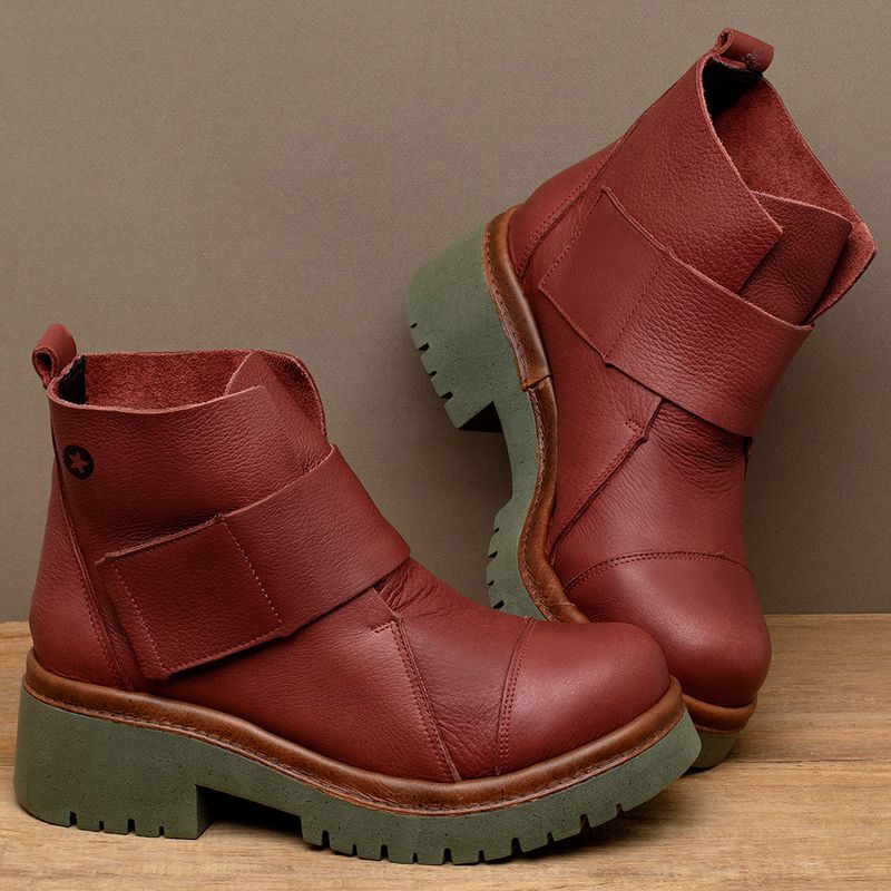 Laranja_Lima_Shoes_Sapatos_Femininos__-Bota---Cano-Curto-Salto-de-4-cm-em-Couro-Vermelho---Codigo---153026_3