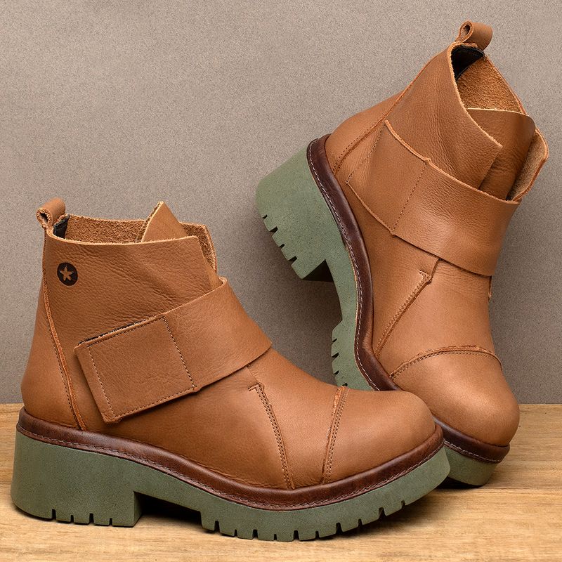 Laranja_Lima_Shoes_Sapatos_Femininos__-Bota---Cano-Curto-Salto-de-4-cm-em-Couro-Laranja---Codigo---153026_3