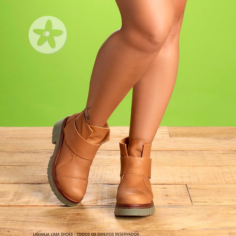 Laranja_Lima_Shoes_Sapatos_Femininos__-Bota---Cano-Curto-Salto-de-4-cm-em-Couro-Laranja---Codigo---153026_9