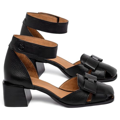 Sandália   Laranja Lima Shoes Classic Salto de 5 cm em Couro Preto - Codigo - 3940