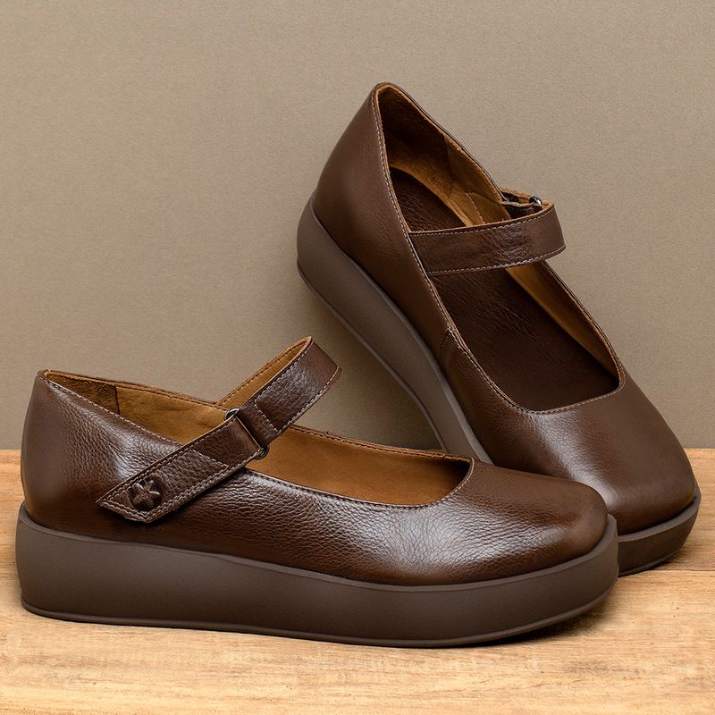 Laranja_Lima_Shoes_Sapatos_Femininos__-Sapatilha---Bico-Quadrado-Salto-de-4-cm-em-Couro-Cafe---Codigo---3975_3