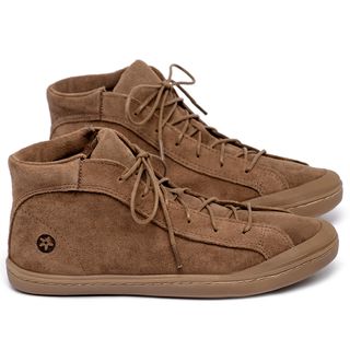 Tênis   Cano Alto em Couro Caramelo - Codigo - 156080