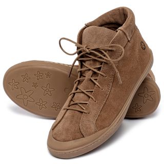 Tênis   Cano Alto em Couro Caramelo - Codigo - 156080