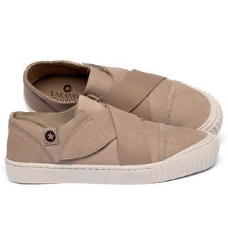 Tênis   Cano Baixo em Couro Nude - Codigo - 153066