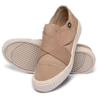 Tênis   Cano Baixo em Couro Nude - Codigo - 153066