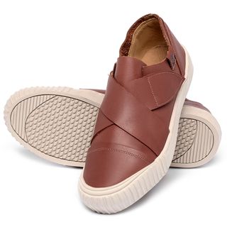 Tênis   Cano Baixo em Couro Terracota - Codigo - 153066