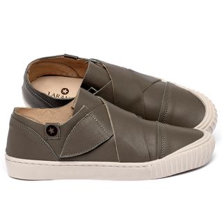 Tênis   Cano Baixo em Couro Musgo - Codigo - 153066