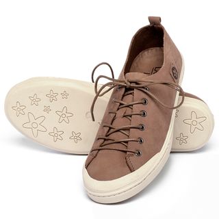 Tênis   Cano Baixo em Couro Caramelo - Codigo - 156075