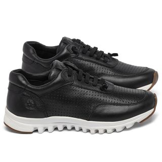 Tênis   Cano Baixo em Couro Preto - Codigo - 139095