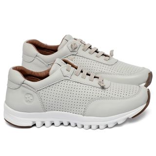 Tênis   Cano Baixo em Couro Off-White - Codigo - 139095